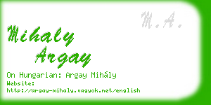 mihaly argay business card